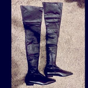 Incredible Bottega Venetta stretchy thigh high leather boot. Super fashionable